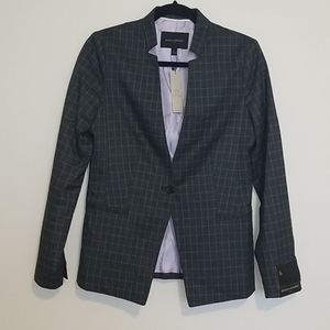 Dark grey windowpane blazer - Banana Republic